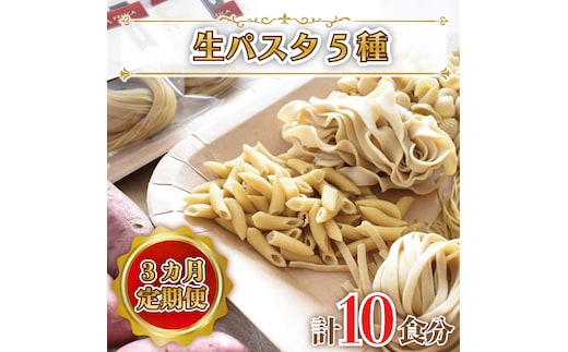 CJ-4 【3ヶ月定期便】 紅はるか使用 生パスタ5種（計10食分）