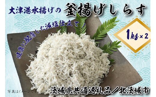 【茨城県共通返礼品／北茨城市】大津港水揚げの釜揚げしらす2kg(1kg×2個)（DS-8-1）