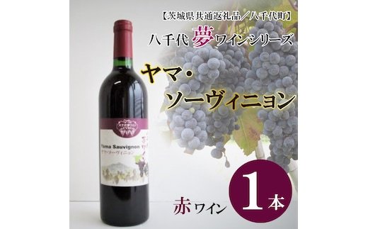 EC-10【茨城県共通返礼品／八千代町】八千代夢ワインシリーズ ヤマ・ソーヴィニョン（赤ワイン）１本