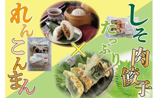 AE-50 【ローズポーク使用】JA・れんこんまん（4個）＋しそたっぷり肉餃子（30個）セット