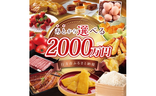 ★あとから選べる★茨城県行方市ふるさとギフト 寄附額：2000万円分｜あとから選べる 後から選べる 選べる ギフト 肉 お肉 米 お米 コシヒカリ ミルキークイーン さつまいも サツマイモ 芋 お芋 うなぎ 干し芋 紅はるか スイーツ カタログ 2000万円 茨城県 行方市 人気(CU-107)