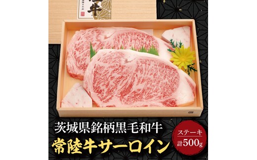 茨城県銘柄黒毛和牛常陸牛サーロインステーキ 計500g(約250g×2枚)｜肉 お肉 牛肉 サーロイン ステーキ 黒毛和牛 常陸牛 茨城県 行方市(EU-19)