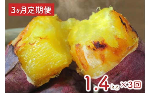 【3ヶ月定期便】★訳あり★紅はるか冷凍焼き芋約1.2kg＋おまかせ品種さつまいも 合計約1.4kg（EY-32）
