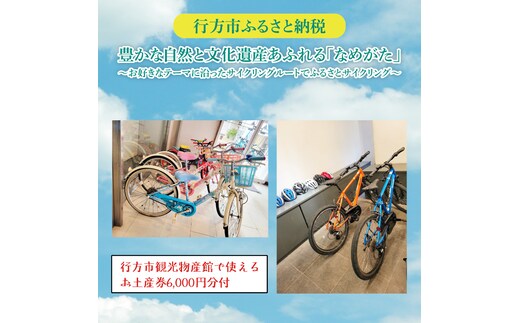 FJ-2 ★行方市観光物産館で使えるお土産券3,000円分付★豊かな自然と文化遺産あふれる「なめがた」 あなただけのサイクリングルートでふるさとサイクリング 2名様