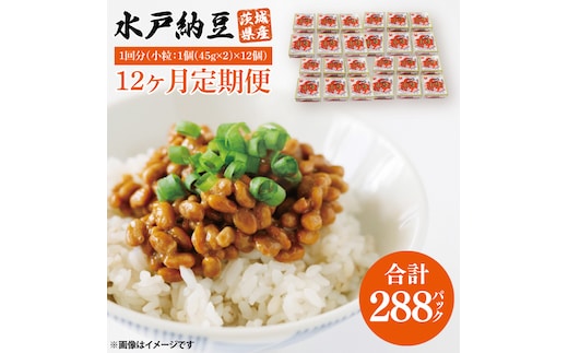 【12ヶ月定期便】水戸納豆 小粒 12個(1箱6個入り×2)｜納豆 水戸納豆 定期便 小粒 小粒納豆 茨城県 行方市(BD-5)