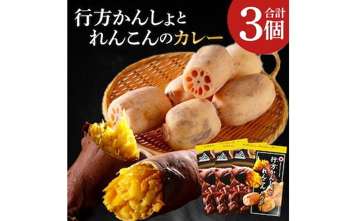 ～GI登録「さつまいも」使用～行方かんしょとれんこんのカレー(200g×3個)｜カレー レトルト レトルトカレー ご当地 ご当地カレー 人気 オススメ 便利 特産品 地元特産品 茨城県 行方市(AE-142)
