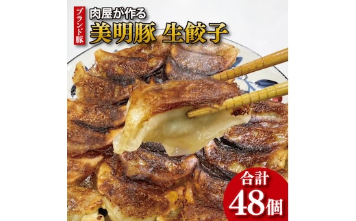 【数量限定】【最短7日発送】ブランド豚 肉屋が作る 美明豚 生餃子 24個入り×2パック 肉 豚肉 国産 茨城県産 すぐ 届く(HI-5)