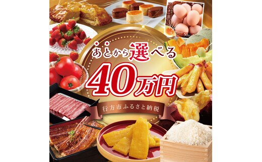 ★あとから選べる★茨城県行方市ふるさとギフト 寄附額：40万円分｜あとから選べる 後から選べる 選べる ギフト 肉 お肉 米 お米 コシヒカリ ミルキークイーン さつまいも サツマイモ 芋 お芋 うなぎ 干し芋 紅はるか スイーツ カタログ 40万円 茨城県 行方市 人気(CU-339)
