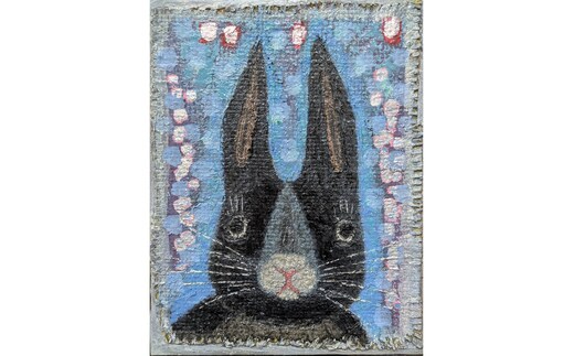 【 限定 1点 】 うさぎ・クロちゃん 絵画 絵 アート アトリエ 飛動庵 [BG39-NT]