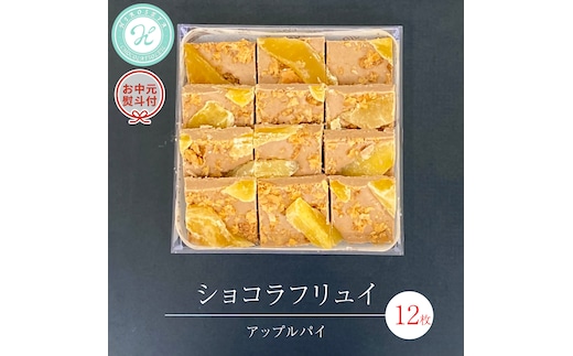 【 お中元 熨斗 付】 ショコラフリュイ アップルパイ 12枚 チョコレート チョコ スイーツ デザート 高級 ギフト 贈り物 お礼 プレゼント 手土産 お菓子 [DJ53-NT]