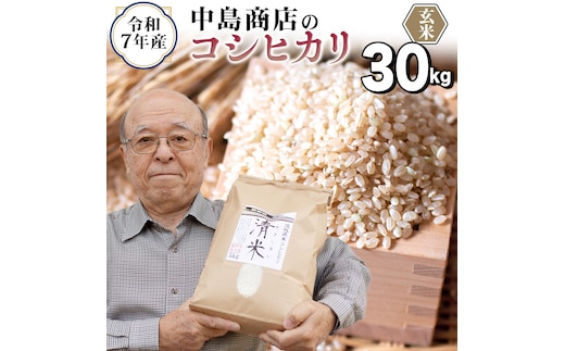 ＜ 新米 ＞ 令和7年産 茨城県産 玄米 コシヒカリ 30kg（30kg×1袋） 清米 キヨシマイ こしひかり 米 コメ こめ 単一米 限定 茨城県産 国産 美味しい お米 おこめ おコメ [EH31-NT]