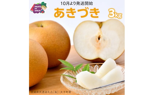 あきづき 梨 3kg （6～8玉）【2026年10月より発送開始】（茨城県共通返礼品 [梨]：大子町産） なし 旬 お取り寄せ フルーツ 甘い ジューシー 和梨 時期 秋月 [FC13-NT]