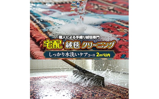 宅配 絨毯 クリーニング チケット │ しっかり水洗いケアコース（2平米以内）約100cm×200cm 宅配 クリーニング 洗濯 洗浄 清潔 じゅうたん ラグ カーペット 丸洗い マット ニオイ対策 大掃除 ダニ 対策 敷物 [BP295-NT]