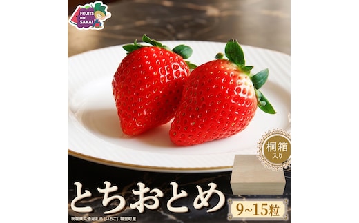【桐箱入り】とちおとめ 9～15粒 【2027年1月から発送開始】（茨城県共通返礼品 [いちご]：城里町産） いちご イチゴ 苺 とちおとめ 甘い 国産 人気 桐箱入り 贈答 贈り物 ギフト ふるさと納税 [FC99-NT]
