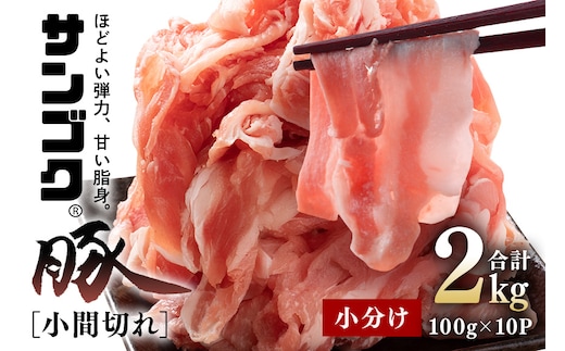 サンゴク豚 小間切れセット 2kg 2-P