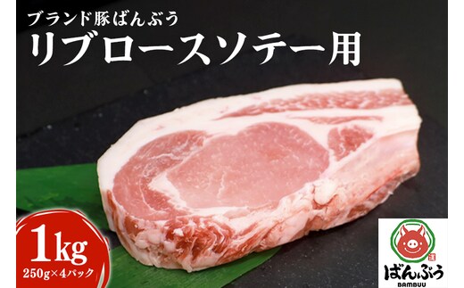 ブランド豚「ばんぶぅ」リブロース ソテー用 1.0kg(250g×4パック) 42-AK