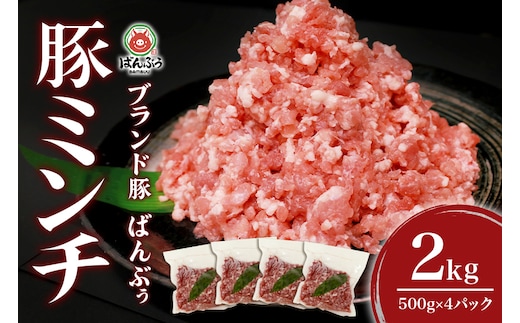 ブランド豚「ばんぶぅ」ミンチ 2.0kg(500g×4パック) 42-AR