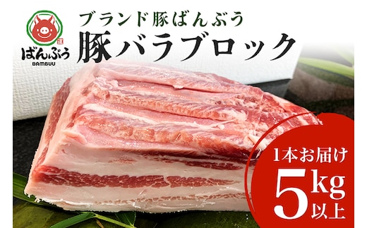ブランド豚「ばんぶぅ」豚バラブロック 1本 42-D