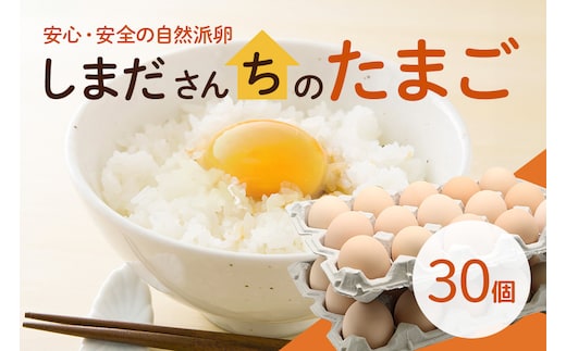 しまださんちのたまご 30個 (27個＋割れ補償3個) 【こだわりの詰まった安心安全な卵】 68-A