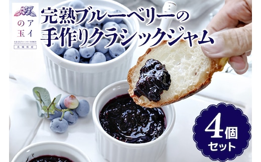 【アイの玉】完熟ブルーベリーの手作りクラシックジャム(4個セット) 73-B