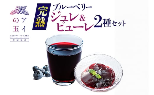 【アイの玉】完熟ブルーベリージュレ＆ピューレ2種セット(4個) 73-G