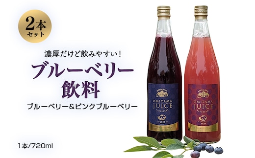 【数量限定】ピンクブルーベリー飲料1本＆ブルーベリー飲料1本（化粧箱入り） 9-P
