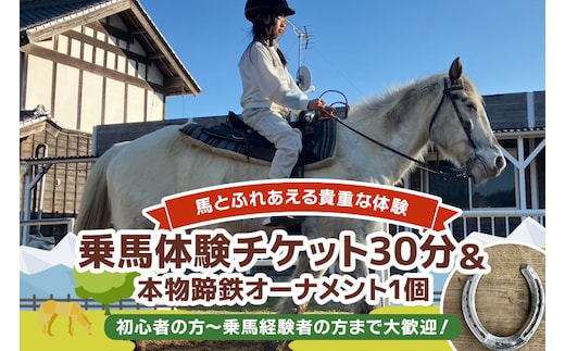 ★ROCKY★ 乗馬体験チケット＆本物蹄鉄オーナメント 92-C