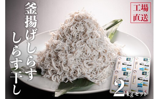 釜揚げしらすとしらす干し ２kgセット（500ｇ×4箱）セット 国産 魚介類 冷凍 無添加 添加物不使用 魚 さかな しらす しらす干し 白洲 ごはん 丼 惣菜 おかず 弁当 国産 大洗町産 冷凍 名産 特産 魚介 海鮮