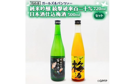 純米吟醸 続撃破率百二十％ 720ml 日本酒 仕込み 梅酒 500ml ガルパン コラボ 2本 セット 国産梅 月の井 大洗 地酒 茨城 ガールズ＆パンツァー