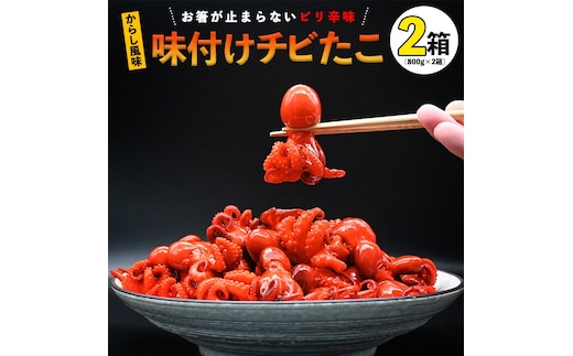 味付けチビたこ からし風味 800ｇ 2箱 やまさん商店 たこ 蛸 ピリ辛 ちびだこ つまみ 珍味 
