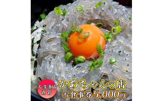 漁協直営 かあちゃんの店 5,000円 お食事券 ご優待券 地魚 シラス 生シラス丼 漁師料理 旬の魚