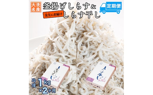 釜揚げしらす しらす干し 交互 定期便 (1kg×2か月) 天然 ふっくら 大洗 名産 しらす シラス 魚 さかな 魚介 離乳食