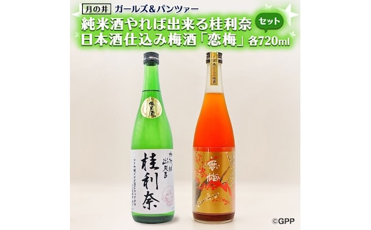 純米酒 やれば出来る桂利奈 720ml 日本酒 仕込み 梅酒 恋梅 720ml ガルパン コラボ 2本 セット 国産梅 月の井 大洗 地酒 茨城