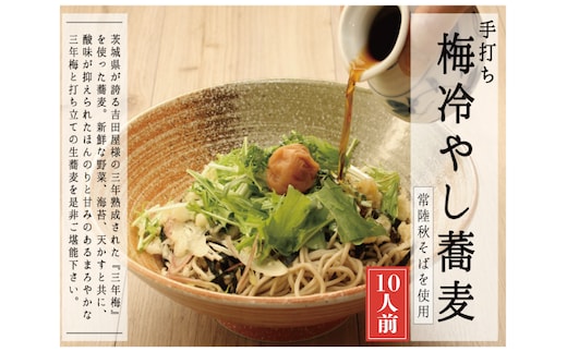 常陸秋そば 手打ち 梅冷やしそば 生蕎麦 10人前 生蕎麦 三年梅 梅 うめ 国産 生 そば 蕎麦 寿多庵