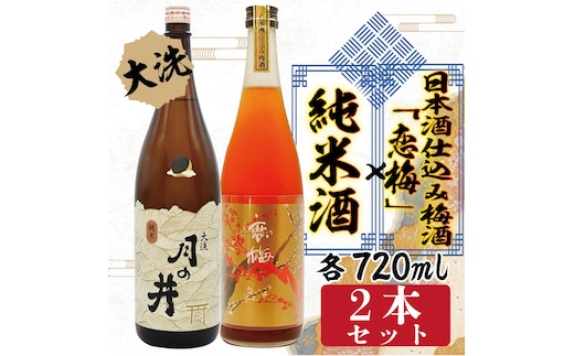 純米酒 日本酒 仕込み 梅酒 恋梅 720ml 2本 セット 月の井 大洗 地酒 国産梅 茨城
