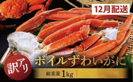 【2025年12月発送】 訳あり ボイル ずわいがに 総重量 1kg (内容量 900g)規格外 不揃い 傷 足 訳アリ わけあり 脚折れ 2L～3L 大サイズ 弥七商店 かに弥 ずわい蟹 ズワイガニ かに カニ 蟹 カニ足 脚 ずわい 鍋 数量限定