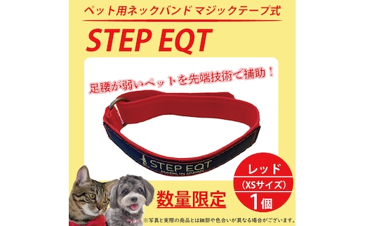 ペット用ネックバンド マジックテープ式 STEP EQT 転倒防止 レッド XSサイズ 犬 猫 ペット 首輪 ペット用品 足腰 サポート