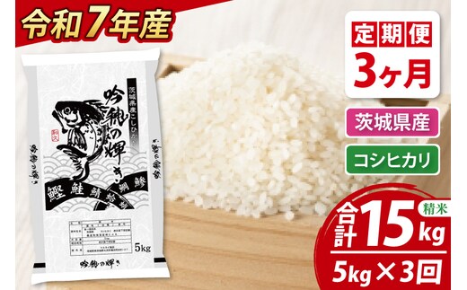 【3ヵ月定期便】 ＜令和７年産＞ コシヒカリ 5kg × 3ヵ月 精米 こしひかり 米 ごはん コメ お米 白米 国産 茨城県産