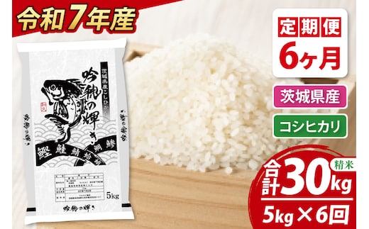 【先行予約 2025年10月より順次発送】 【6ヵ月定期便】 ＜令和７年産＞ 新米 コシヒカリ 5kg × 6ヵ月 精米 こしひかり 米 ごはん コメ お米 白米 国産 茨城県産