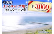 大洗 キャンプ場 クーポン券 3000円分（1000円×3枚） 大洗サンビーチキャンプ場 大洗キャンプ場 サンセット松川キャンプ場 チケット 利用券 アウトドア 旅行