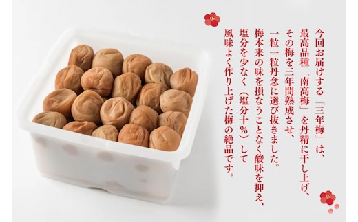 三年梅 1.2kg 南高梅 減塩 昔ながら 老舗 伝統 国産 大洗 大洗町