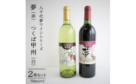 八千代夢ワインシリーズ 夢（赤）・つくば甲州（白）２本セット [AT006ya]