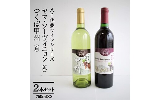八千代夢ワインシリーズ ヤマ・ソーヴィニョン（赤）・つくば甲州（白）２本セット [AT008ya]