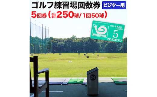 ゴルフ練習場回数券 5回券（250球） ビジター用 イベントやチケット ゴルフ場利用券 打ちっぱなし 回数券 アウトドア ビジター [CD004ya]