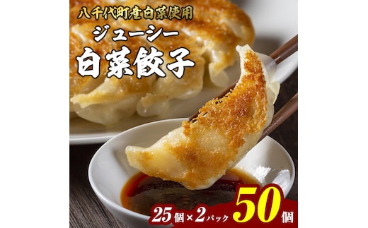 【国産素材】生産量日本一！八千代町の白菜を使った ジューシー白菜餃子 50個（冷凍）ぎょうざ 冷凍餃子 惣菜 中華 点心 お取り寄せ ギョーザ ギョウザ 小分け おつまみ [BN005ya]