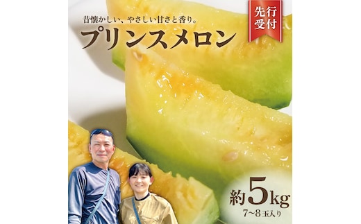 プリンスメロン ( 7～8玉 入り) 1箱 約 5kg フルーツ 果物 くだもの お取り寄せ 茨城県産 産直 直送 【 先行予約 2026年5月下旬以降発送 】【 令和8年産 】【 農家直送 】【 昭和の大衆メロン 】 [AX020ya]