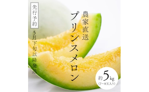 農家直送 プリンスメロン 1箱 約5kg ( 7～8玉入り ) 【 2026年5月下旬以降発送 】【 先行予約 】 期間限定 産地直送 果物 フルーツ メロン 甘い [CM001ya]