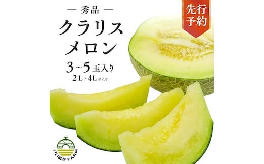 【 令和8年産 】【 先行予約 】クラリスメロン 秀品 1箱 3玉～5玉入り 飯岡 メロン クラリス 青肉 果物 フルーツ 甘い [CG003ya]