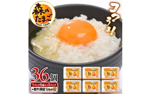 森のたまご 白 6個入×5パック（ 割れ補償 1パック サービス付 ） 卵 玉子 ブランド卵 栄養 健康 卵かけご飯 厚焼き玉子 たまご焼き 目玉焼き ゆで卵 [DA001ya]