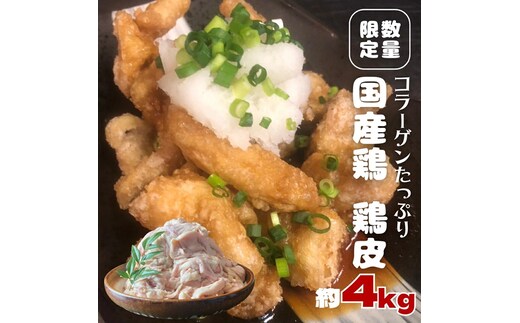 【 数量限定 】 コラーゲン たっぷり 国産鶏 鶏皮 約 2kg フードロス対策 SDGs とり皮 鳥皮 肉 冷凍 [AU072ya]